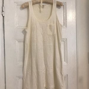White Sleeveless Dress with Pocket